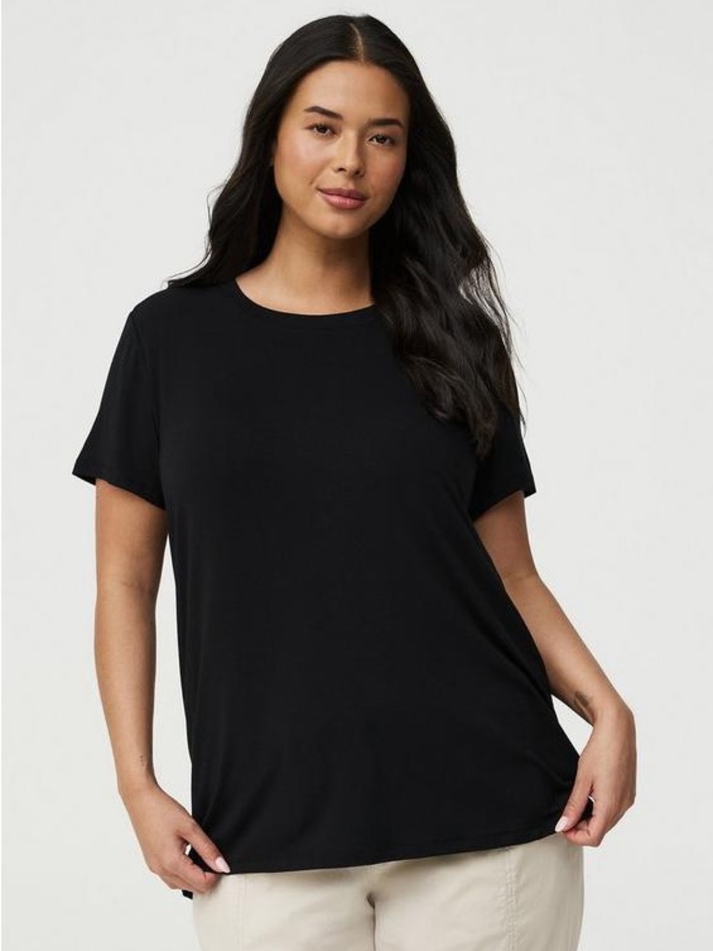 Torrid super soft knit black short sleeve tee 2 plus size classic casual stretch